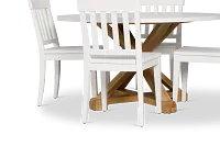Nantucket Two-tone Pine Round Table & 4 White Chairs
