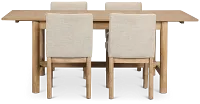 Taylor Light Tone Rect Table & 4 Upholstered Chairs