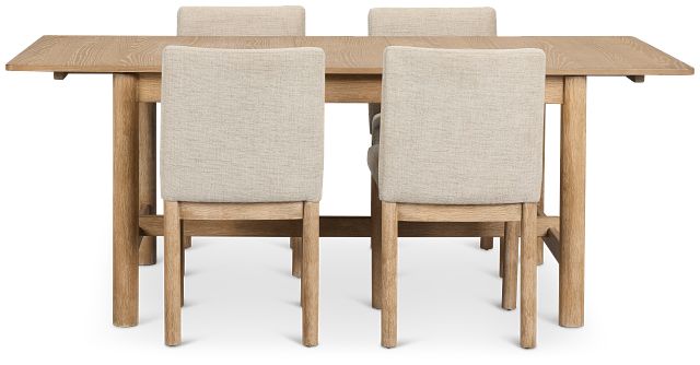 Taylor Light Tone Rect Table & 4 Upholstered Chairs