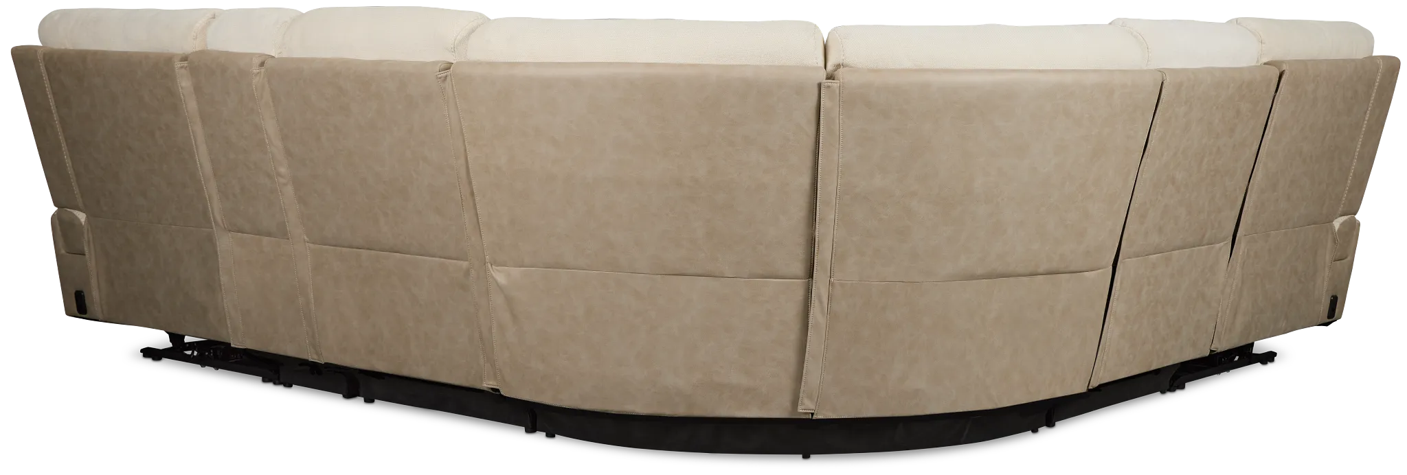 Travis Light Beige Fabric Medium Dual Power 2-arm Reclining Sectional