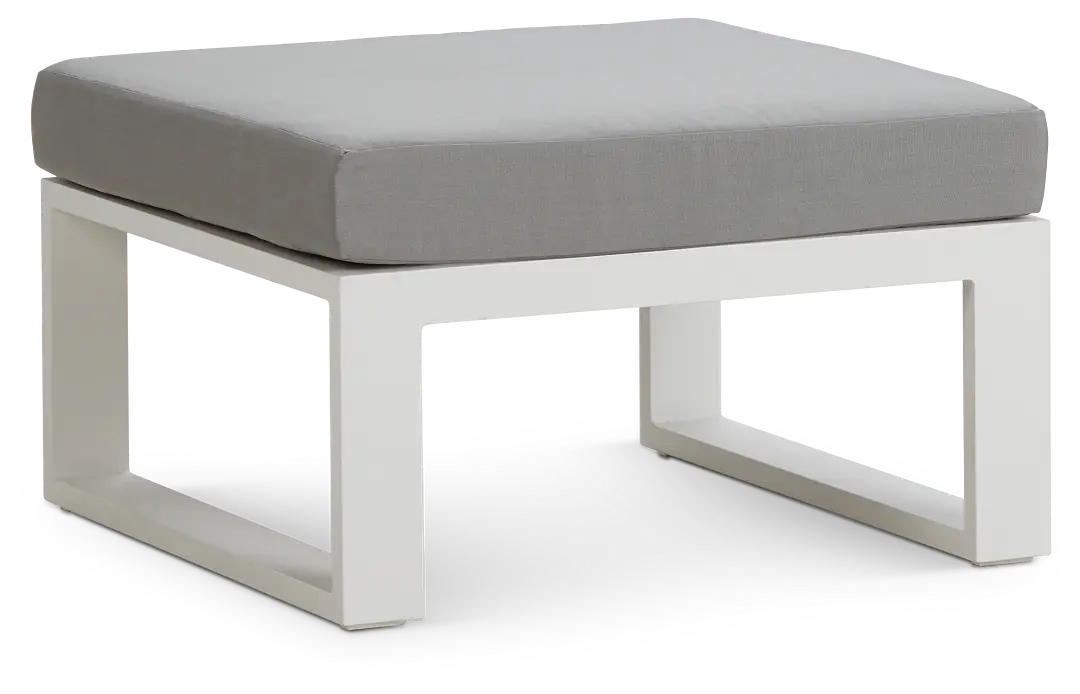 Lisbon2 Gray Aluminum Ottoman Lisbon2 Gray Aluminum Ottoman