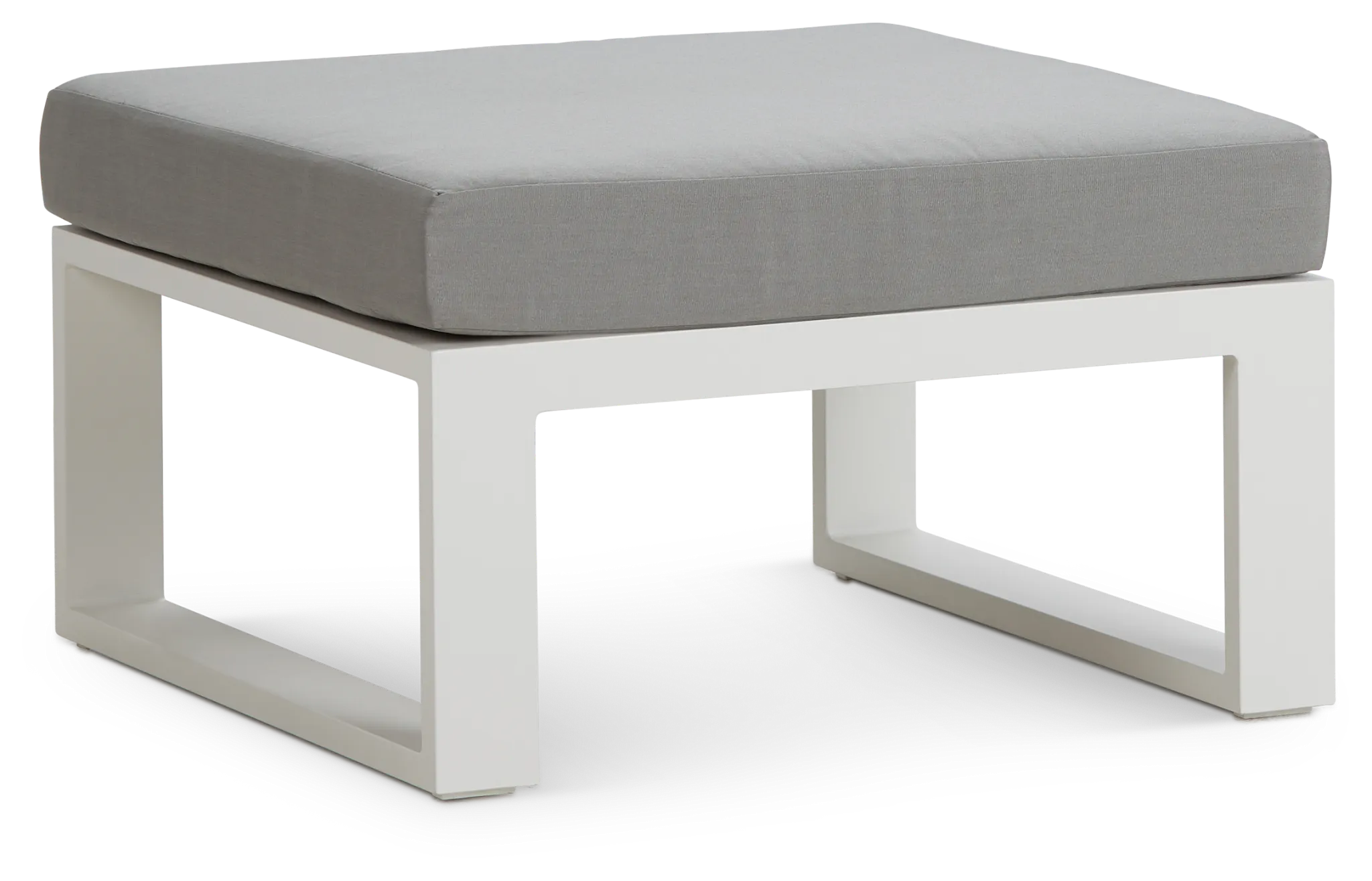 Lisbon2 Gray Aluminum Ottoman