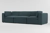 Destin Elevation Dark Blue Fabric 3-piece Modular Sofa