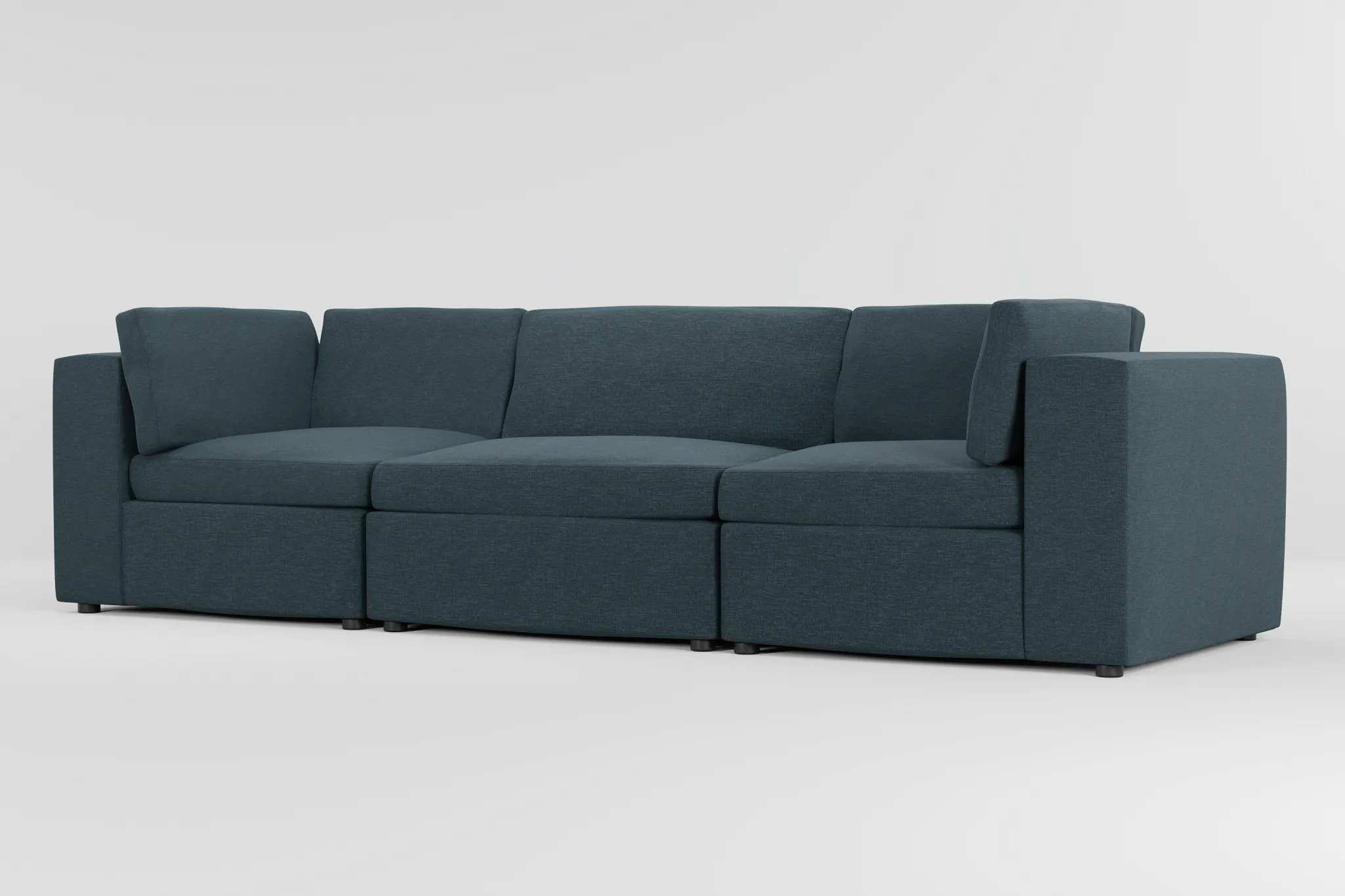Destin Elevation Dark Blue Fabric 3-piece Modular Sofa