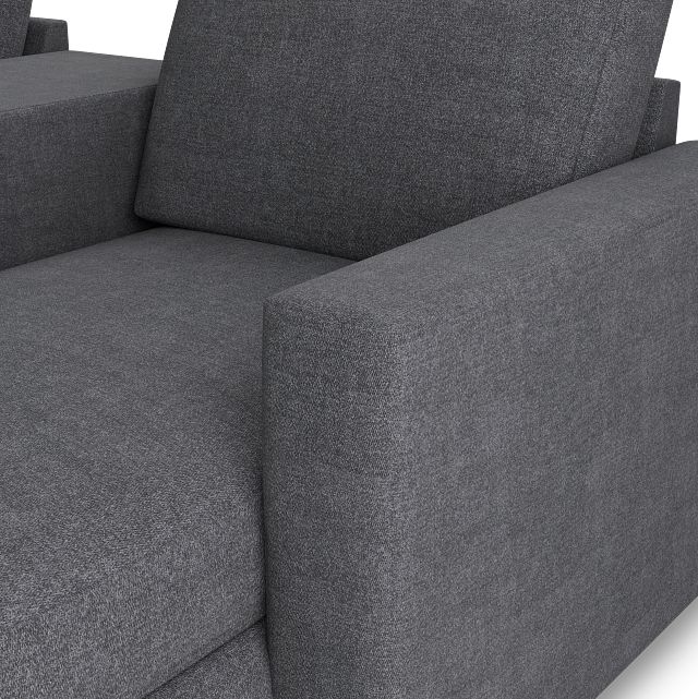 Citymod Dark Gray Fabric Large Right Chaise Sectional With Storage Console