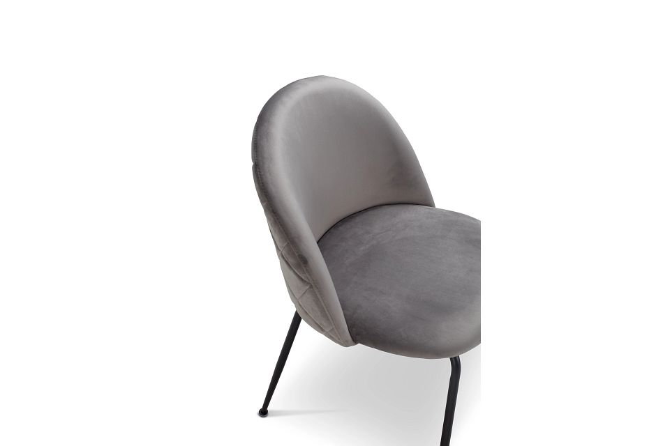 Capri Gray Upholstered Side Chair W, Gray Upholstered Dining Chairs With Black Legs