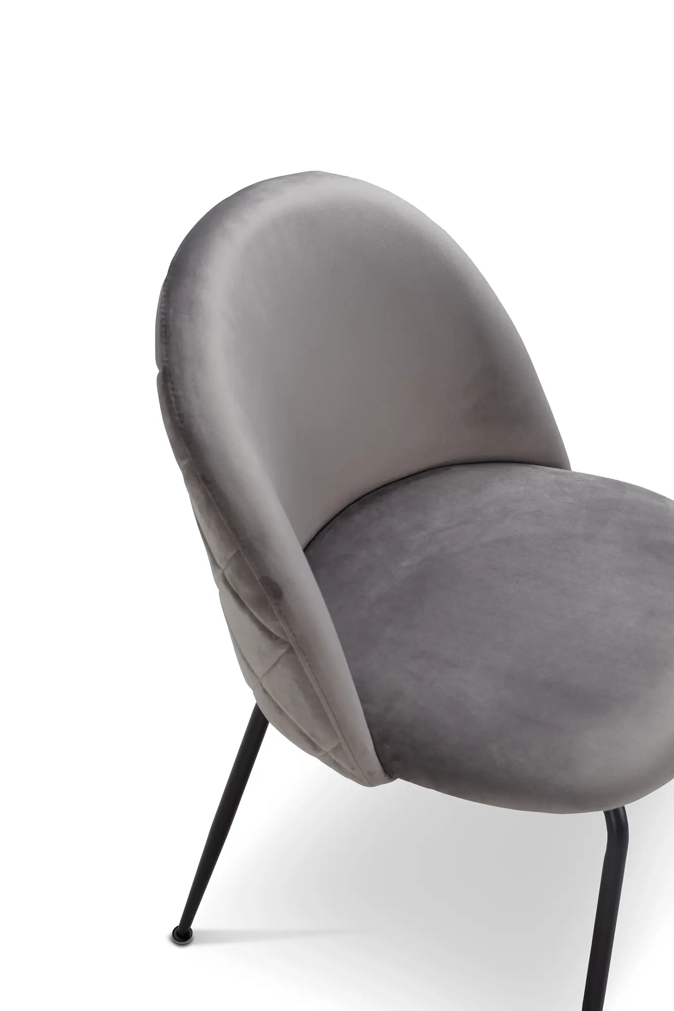 Capri Gray Velvet Upholstered Side Chair W/ Black Legs Capri Gray Velvet Upholstered Side Chair W/ Black Legs