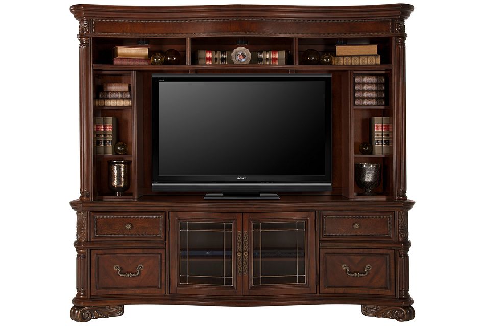 Regal Dark Tone Entertainment Unit Living Room Walls City Furniture Regal Dark Tone Entertainment Unit, Entertainment Walls Furniture