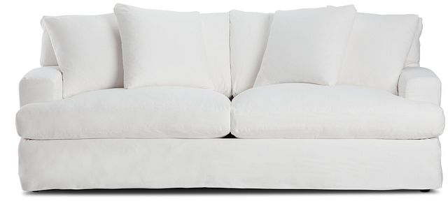 Delilah White Fabric Sofa (1)