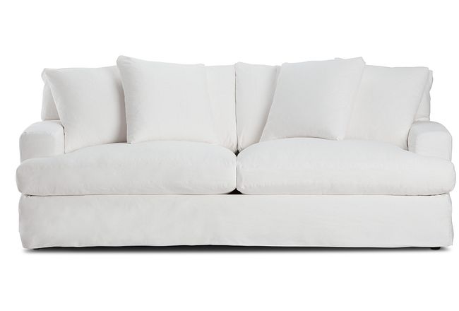 Delilah White Fabric Sofa