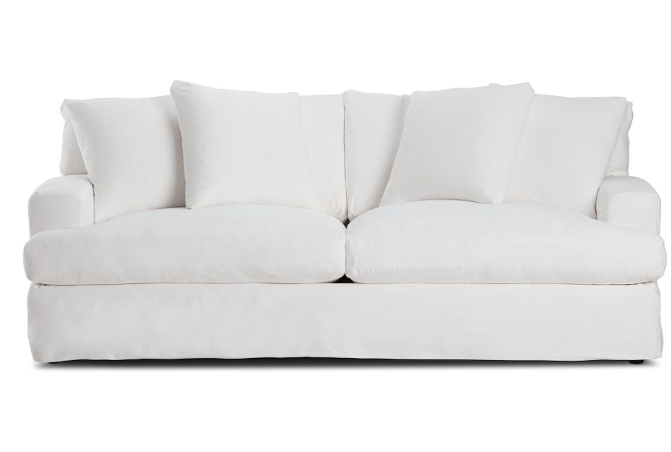 Delilah White Fabric Sofa