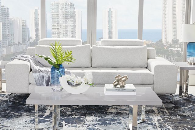 Onyx Light Gray Fabric Sofa