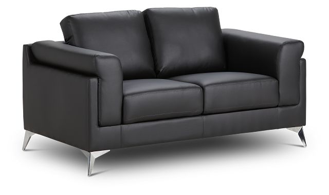 Gianna Black Micro Loveseat