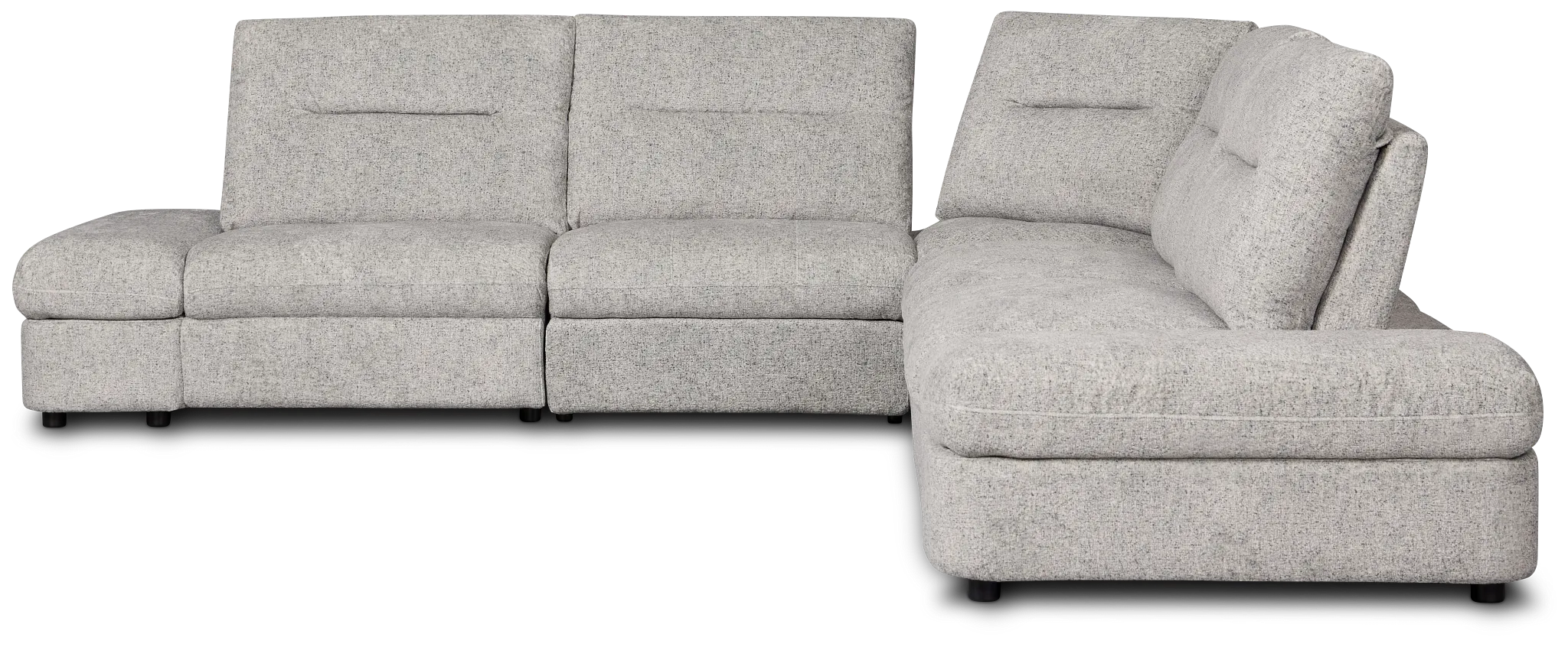 Mila Gray Fabric Small Triple Power Reclining Two-arm Sectional