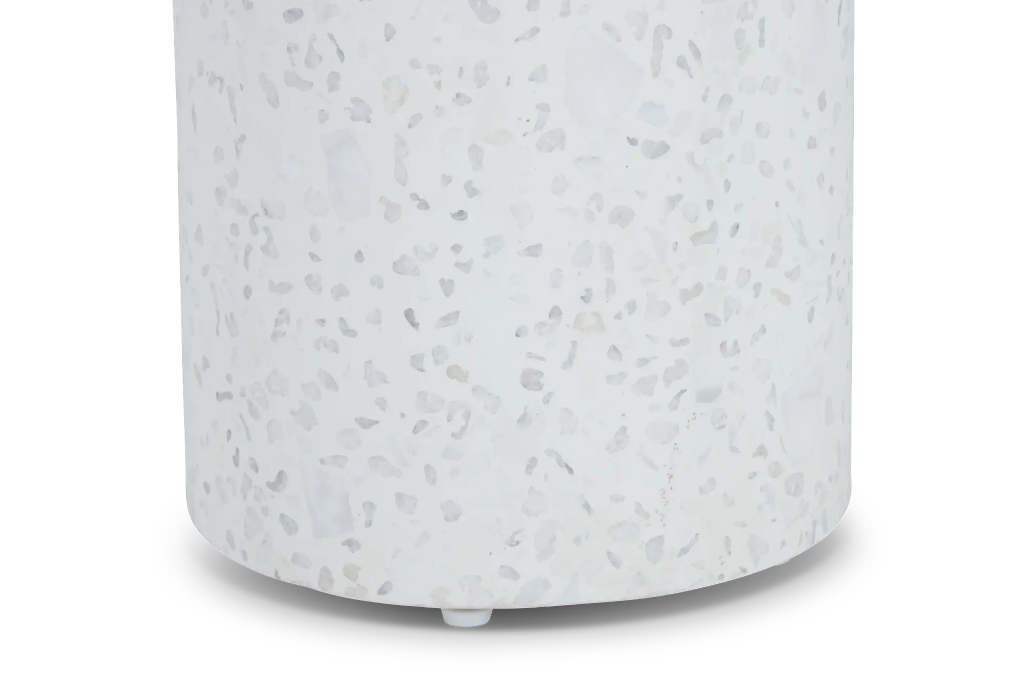 Marseilles White Stone Round End Table Marseilles White Stone Round End Table