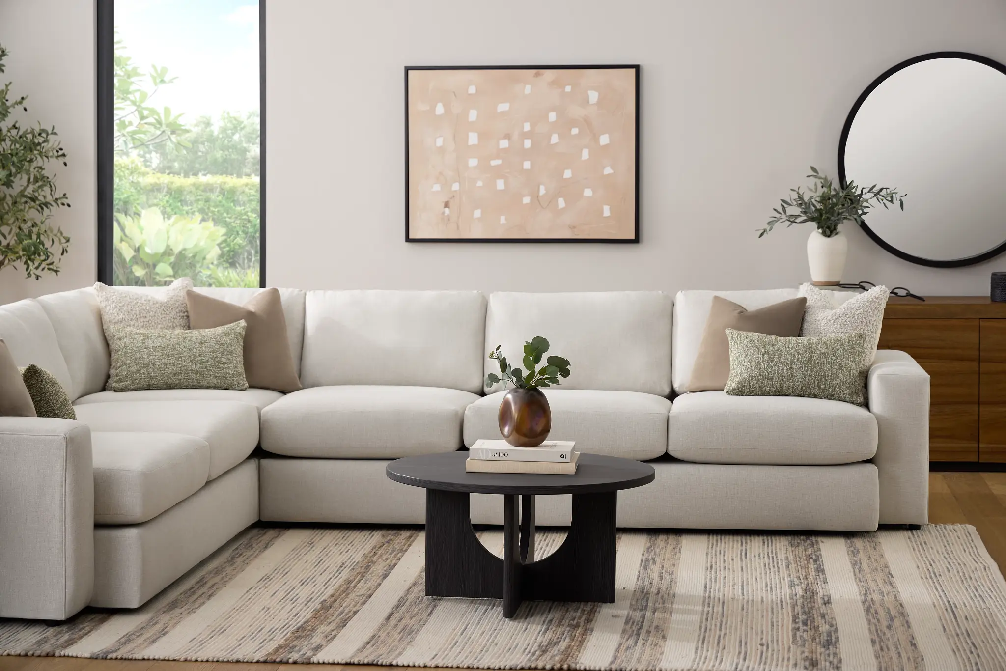 Brantley Light Beige Fabric Medium Two-arm Sectional Brantley Light Beige Fabric Medium Two-arm Sectional