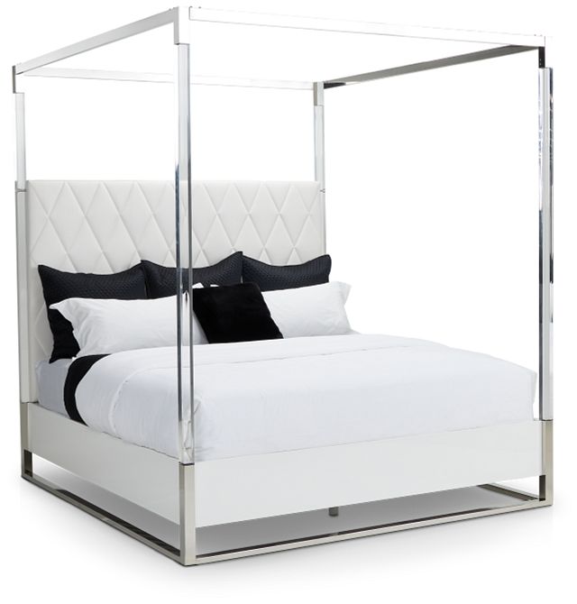 Miami White Uph Canopy Bed