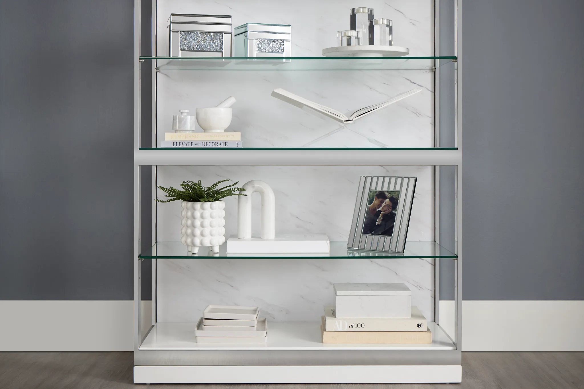 Ocean Drive White Stnl Steel Etagere