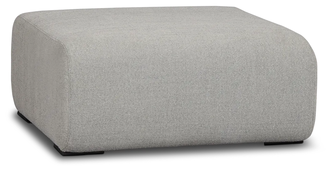 Celeste Light Gray Fabric Ottoman