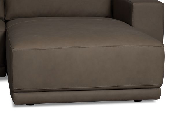 Kellan Dark Gray Leather Small Right Chaise Sectional