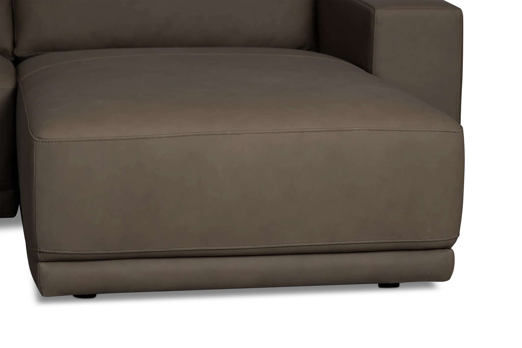 Kellan Dark Gray Leather Small Right Chaise Sectional