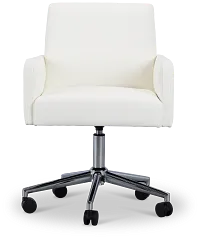 Skye White Swivel Desk Chair