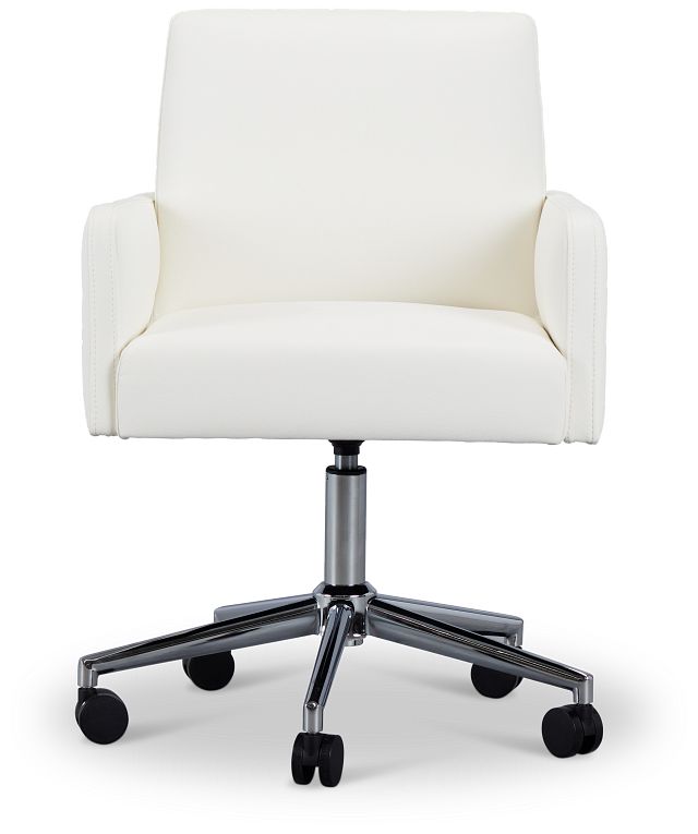 Skye White Swivel Desk Chair