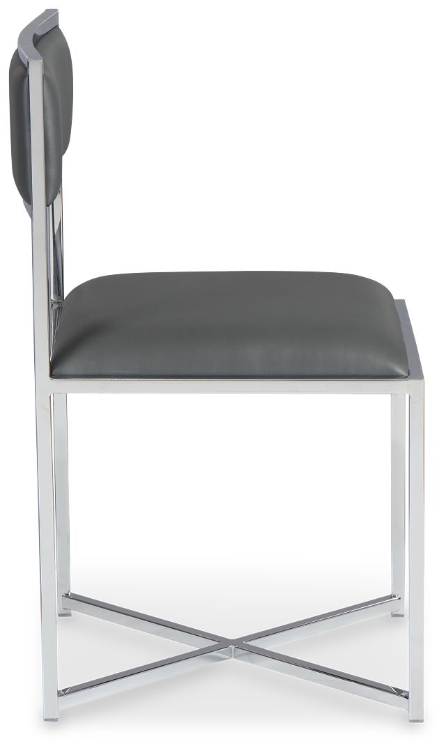 Amalfi Gray Stnl Steel Upholstered Side Chair