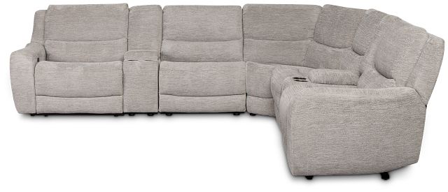 Bennett Gray Fabric Large Triple Power Reclining Two-arm Sectional