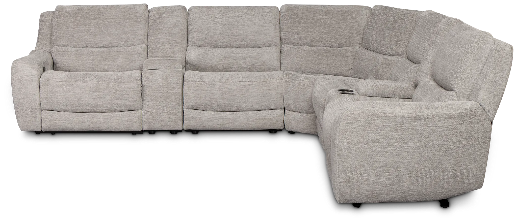 Bennett Gray Fabric Large Triple Power Reclining Two-arm Sectional