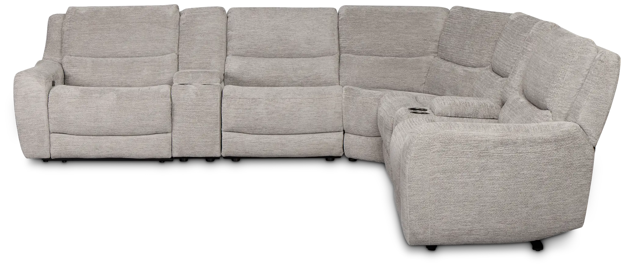 Bennett Gray Fabric Large Triple Power Reclining Two-arm Sectional Bennett Gray Fabric Large Triple Power Reclining Two-arm Sectional