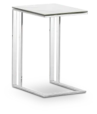 Arco White Ceramic Chairside Table