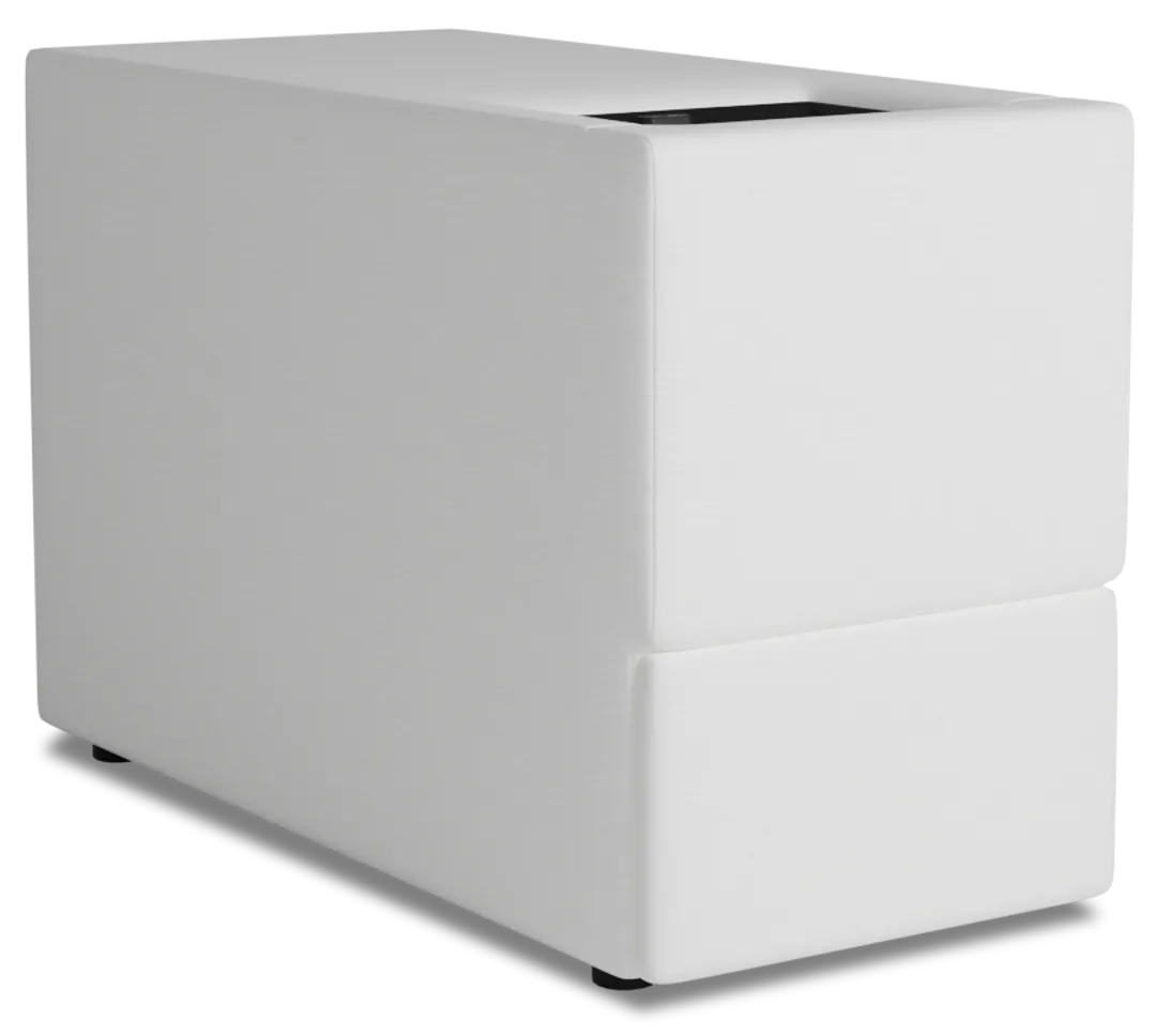 Citymod White Fabric Itable Media Console With Storage Drawer