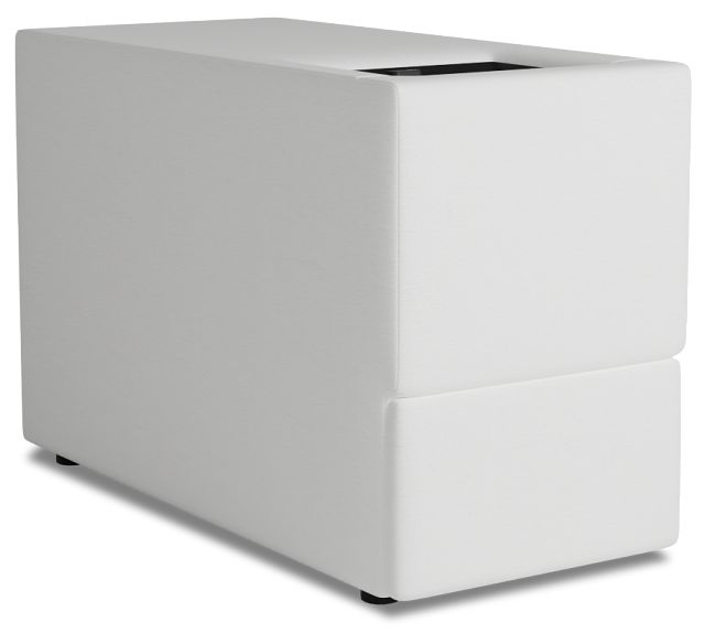 Citymod White Fabric Itable Media Console With Storage Drawer