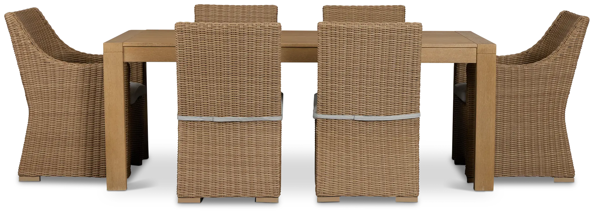 Montecito Mid Tone Table & 6 Chairs With Light Blue Cushions Montecito Mid Tone Table & 6 Chairs With Light Blue Cushions