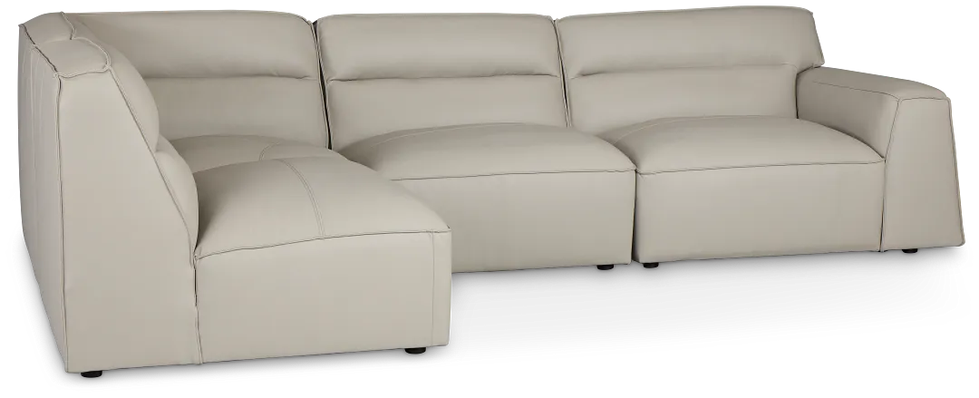 Blanca Gray Leather 4-piece Modular Sectional