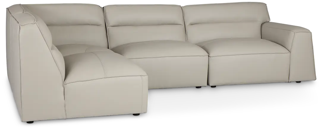 Blanca Gray Leather 4-piece Modular Sectional Blanca Gray Leather 4-piece Modular Sectional