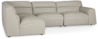 Blanca Gray Leather 4-piece Modular Sectional
