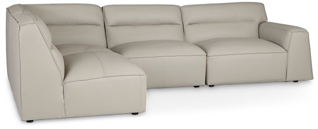 Blanca Gray Leather 4-piece Modular Sectional