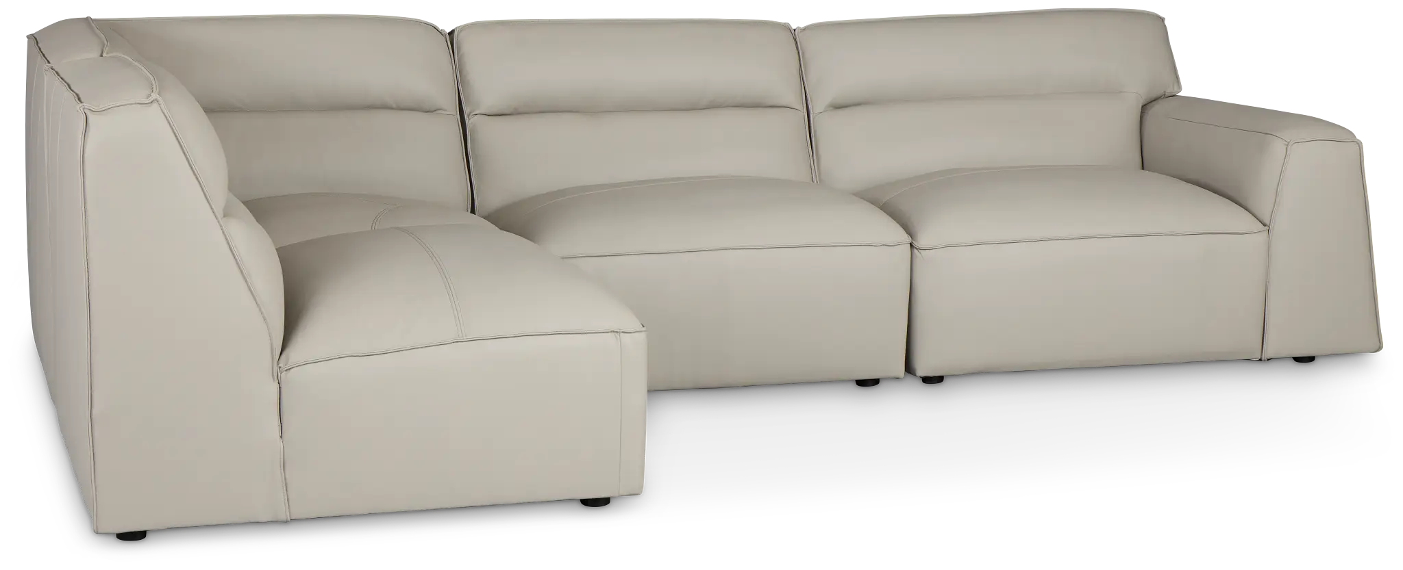 Blanca Gray Leather 4-piece Modular Sectional Blanca Gray Leather 4-piece Modular Sectional