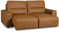 Rudy Brown Lthr/vinyl Power Extension Chaise Sofa