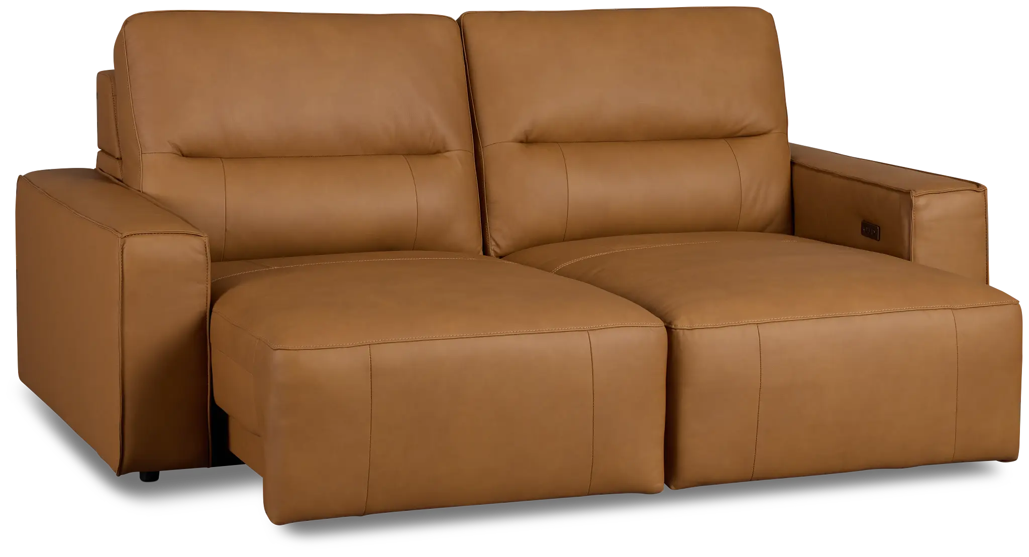 Rudy Brown Lthr/vinyl Power Extension Chaise Sofa Rudy Brown Lthr/vinyl Power Extension Chaise Sofa