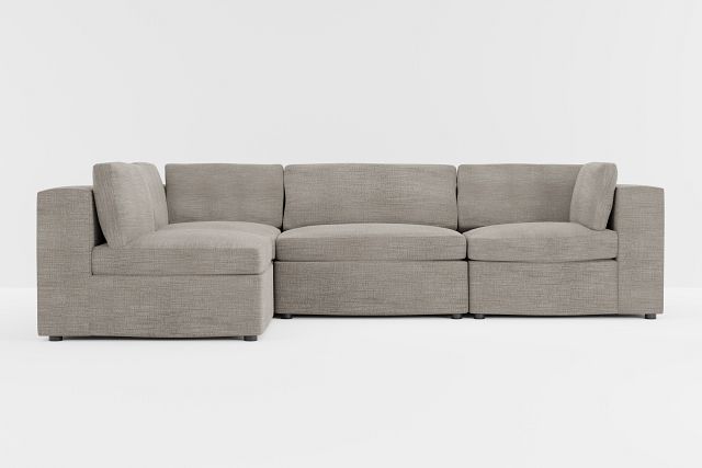 Destin Victory Gray Fabric 4-piece Modular Sectional