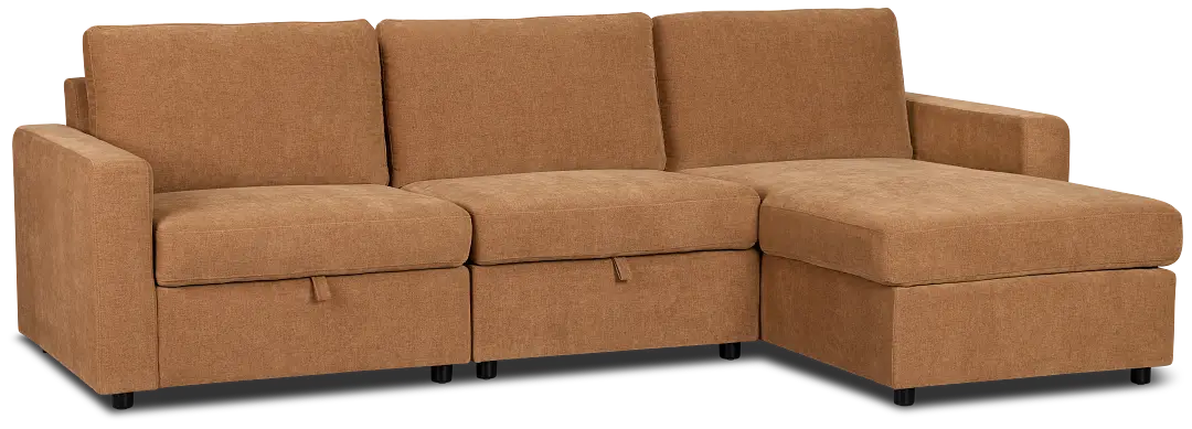 Addie Brown Fabric Right Chaise Storage Sectional Addie Brown Fabric Right Chaise Storage Sectional