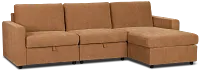 Addie Brown Fabric Right Chaise Storage Sectional