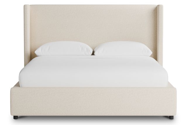 Captiva Merino Light Beige 48" Upholstered Shelter Bed