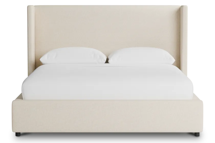 Captiva Merino Light Beige 48" Upholstered Shelter Bed