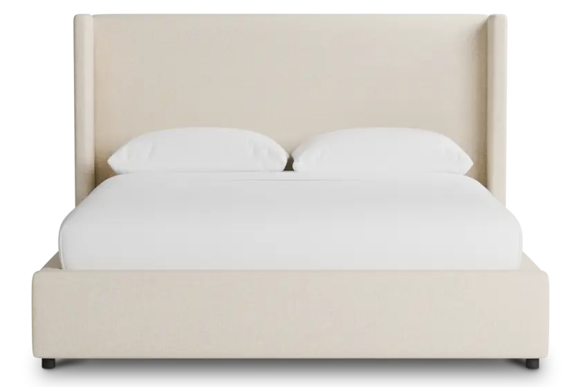 Captiva Merino Light Beige 48" Upholstered Shelter Bed Captiva Merino Light Beige 48" Upholstered Shelter Bed