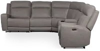 Colton Light Gray Micro Medium Dual Power 2-arm Reclining Sectional