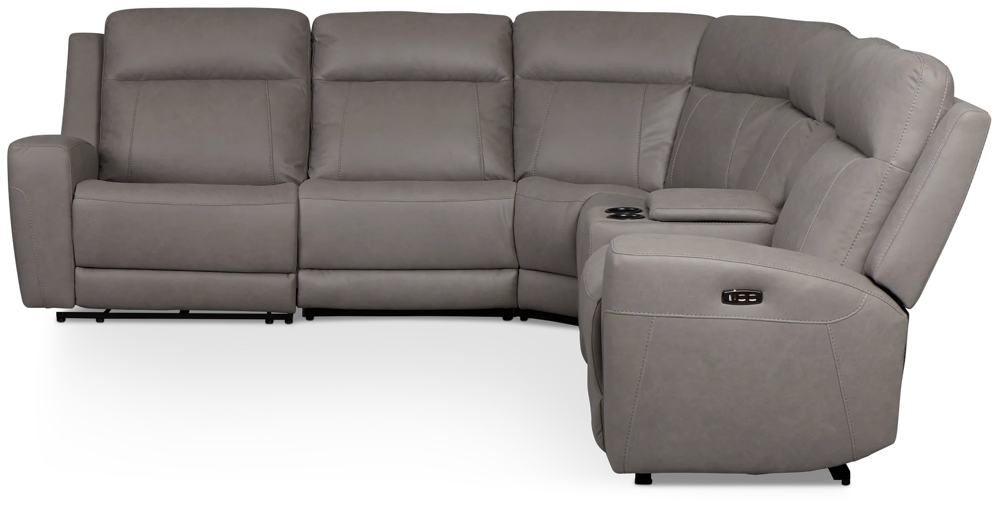 Colton Light Gray Micro Medium Dual Power 2-arm Reclining Sectional